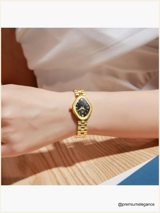 Elegant Dress Gold Stainless Steel Watch Waterproof Easy Read Small Wrist main image 6